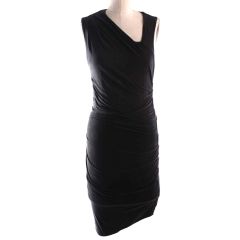 Black Ruched Sleeveless Dress 
