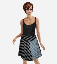 Stripe Silk Skirt