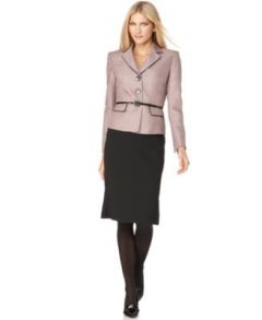 Elizabeth  Belted Two Piece Skirt Suit