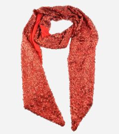 Sequined Knit Lined Decorative Scarf