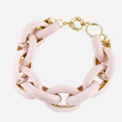 Pink Enamel Link Bracelet