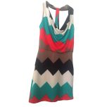 Multicolor T-Back Halter Dress