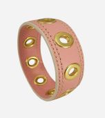 Pink Grommet Leather Bracelet