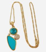 Gold Turquoise Pendant Necklace