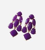 Purple Stones Chandelier-Style Earring