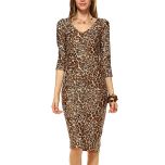Brown Leopard Sheath Dress